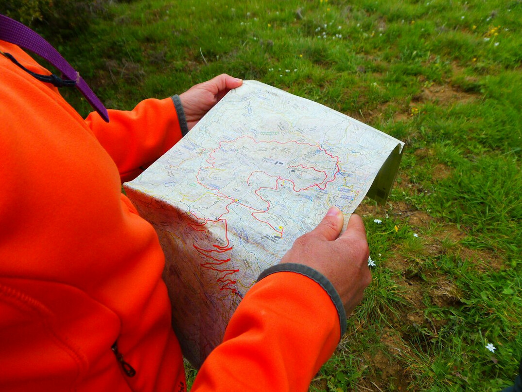 person exploring old map