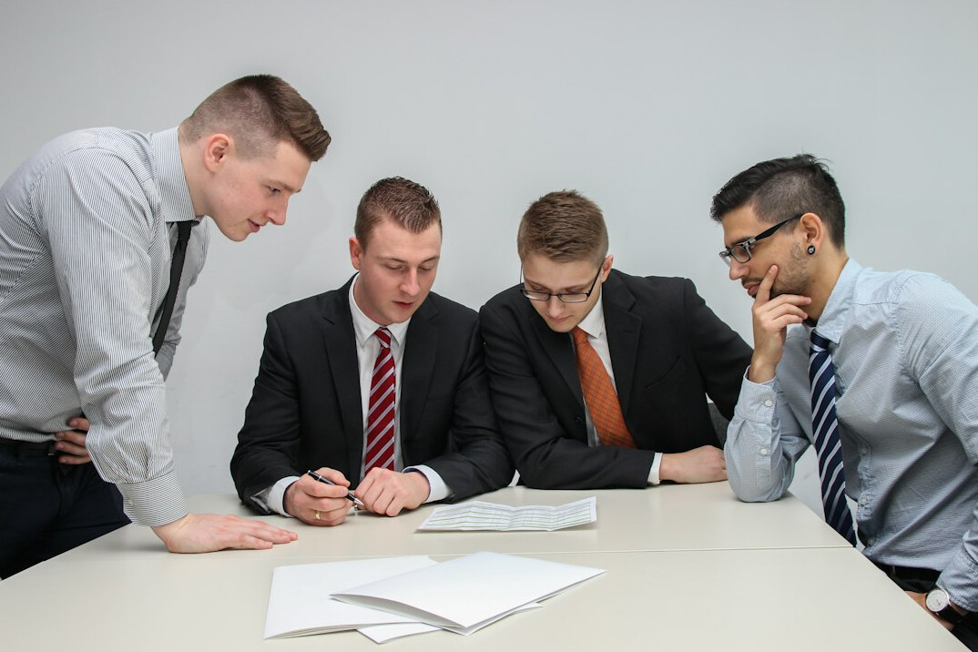 team discussing facts